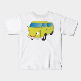 Classic lime green van cartoon Kids T-Shirt